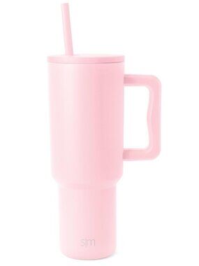 Simple Modern 40 oz Trek Tumbler with Handle and Extra Straw, Blush, Like New